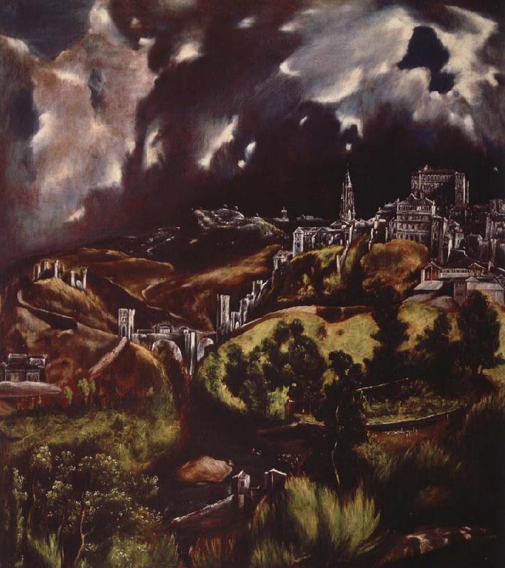 El Greco utsik over toledo oil painting image